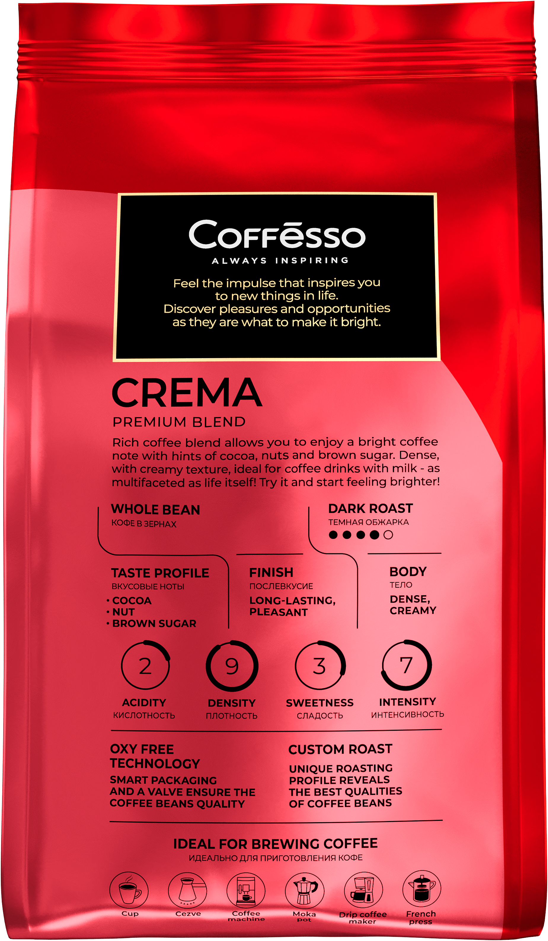  Кофе в зёрнах Coffesso Crema фото 3