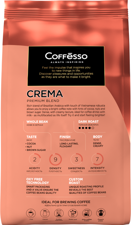  Кофе в зёрнах Coffesso Crema фото 3