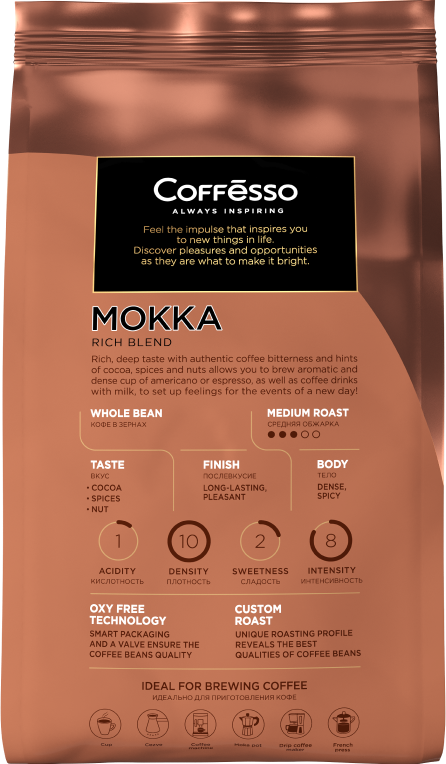 Кофе в зёрнах Coffesso Mokka фото 3