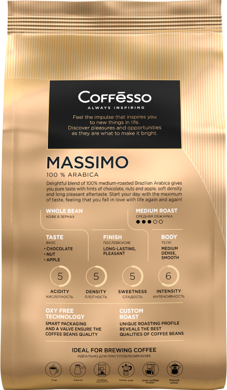  Кофе в зёрнах Coffesso Massimo фото 3
